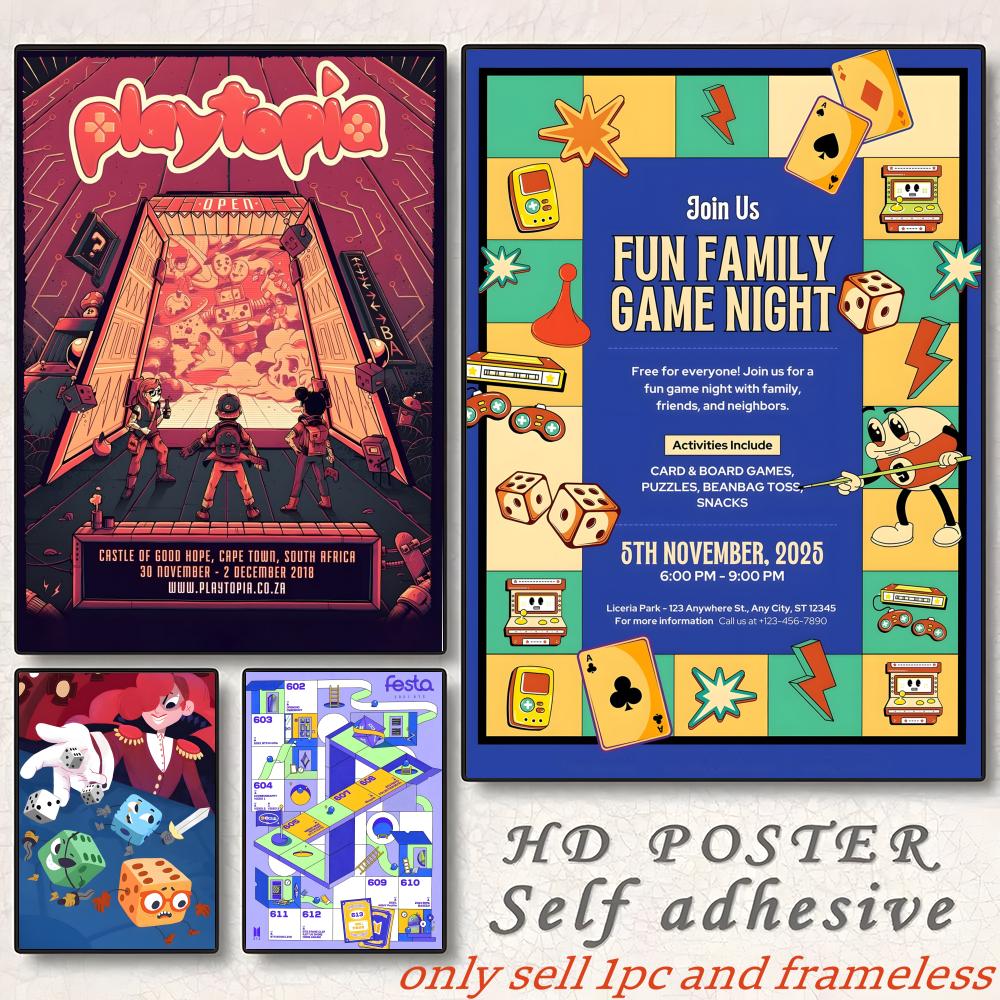 Board Game Film - โปสเตอร์เกมกระดาน Berlin Brettspiel Con ภาพพิมพ์ติดผนัง ภาพศิลปะตกแต่งห้อง