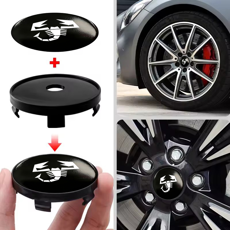 Cooperative Card Game - สติ๊กเกอร์โลโก้ Abarth สำหรับตกแต่งรถยนต์ ฝาครอบดุมล้อ สำหรับ FR