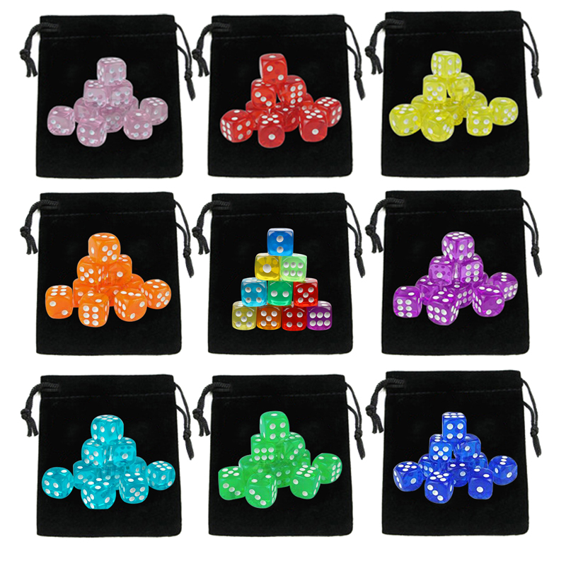 Board Game Viral - 10Pcs Dices Drawstring ลูกเต๋ากระเป๋า 14 มม.6