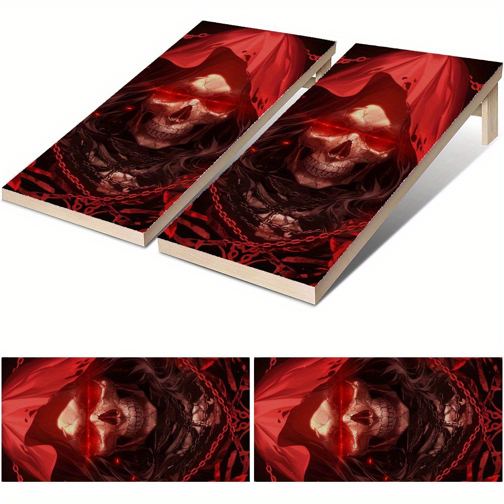Board Game Film - แผ่นไวนิลหุ้มกระดานเกมคอร์นโฮลลายสีเลือดกันน้ำ ดีไซน์กระดานเกมกลางแจ้งแบบ PVC เหมาะสำหรับกิจกรรมกีฬาและสันทนาการ