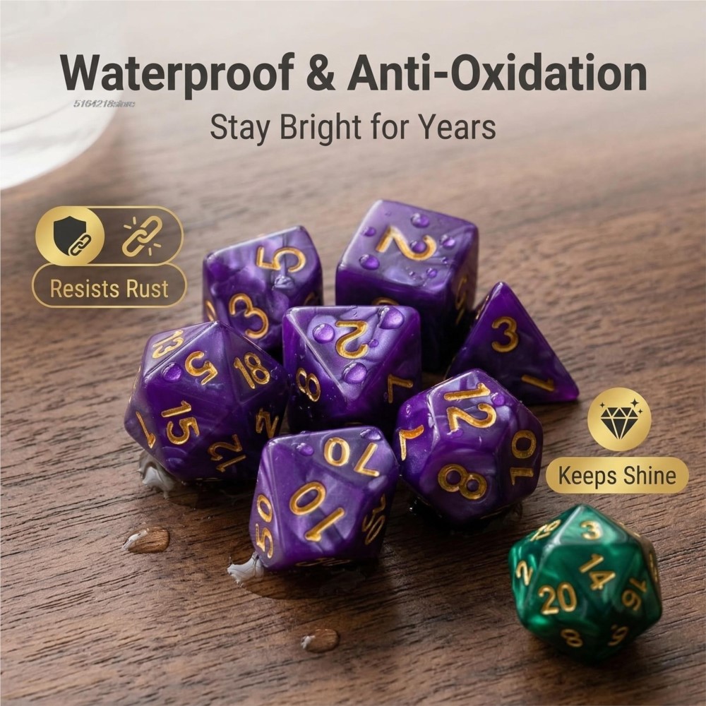 Board Game Verdant - ชุดลูกเต๋า 7 ชิ้น เกมกระดาน ลูกเต๋าธีมกาแล็กซี่ ลูกเต๋าหลายเหลี่ยม