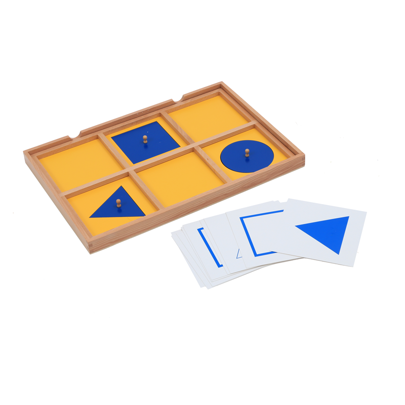 Cooperative Card Game - Montessori Sensory ของเล่นเรขาคณิตสาธิตถาด W/การ์ดควบคุมเครื่องมือการเรียนรู้เกมจับคู่สําหรับเด็กการศึกษา