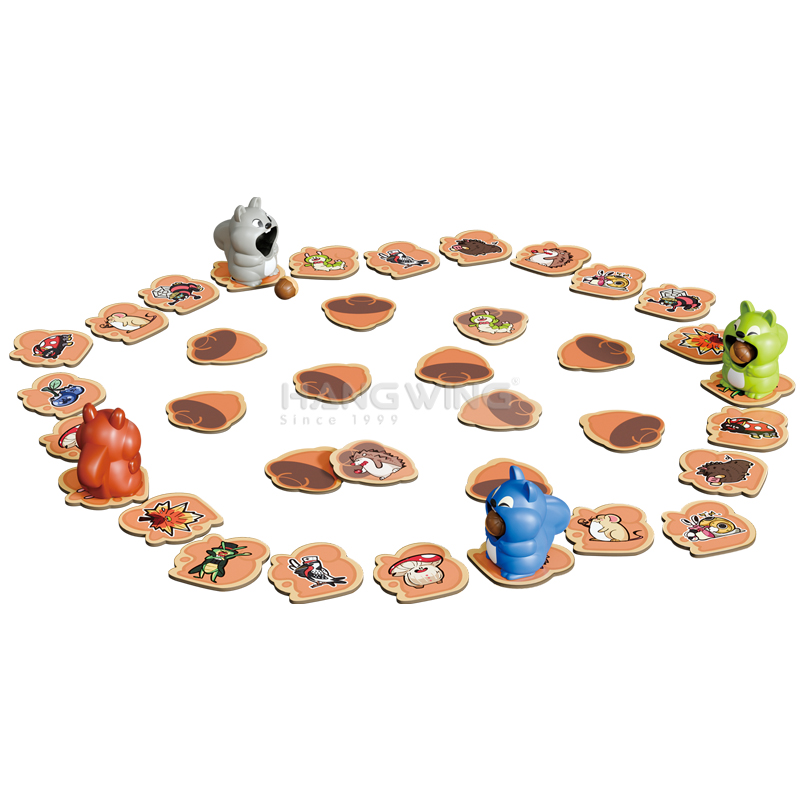 Board Game Heat - เกมกระดานแข่งขันนักล่ากระรอกนัทแลนด์สำหรับเด็ก - ของเล่นปริศนาเสริมสร้างความจำสำหรับผู้เล่น 2-4 คน เกมครอบครัวแบบอินเทอร์แอคทีฟ
