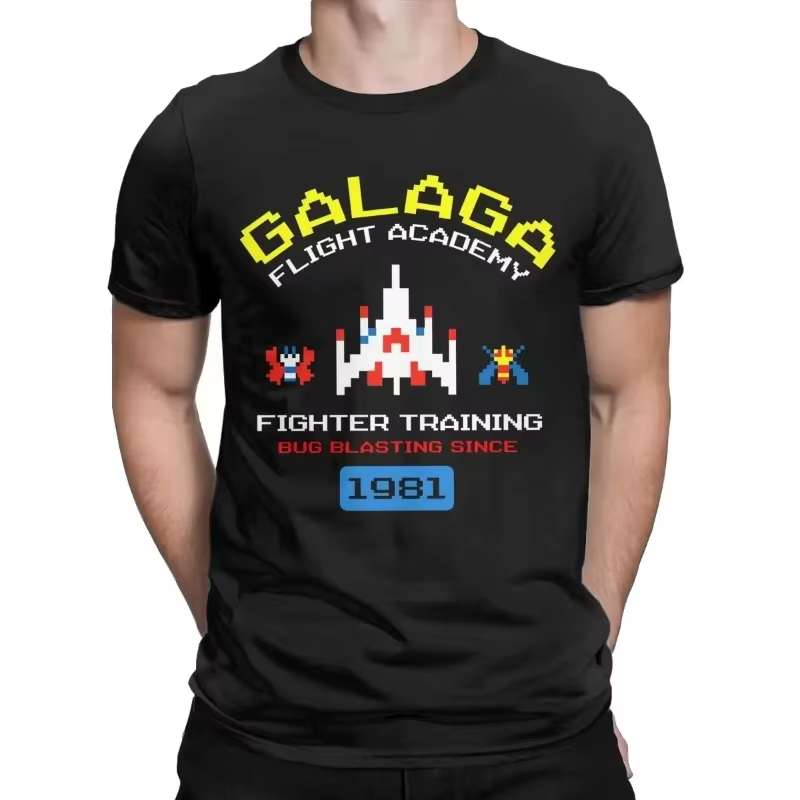 เสื้อยืดลายเกม Galaga สไตล์เรโ - Board Game Viral บทวิจารณ์และราคา